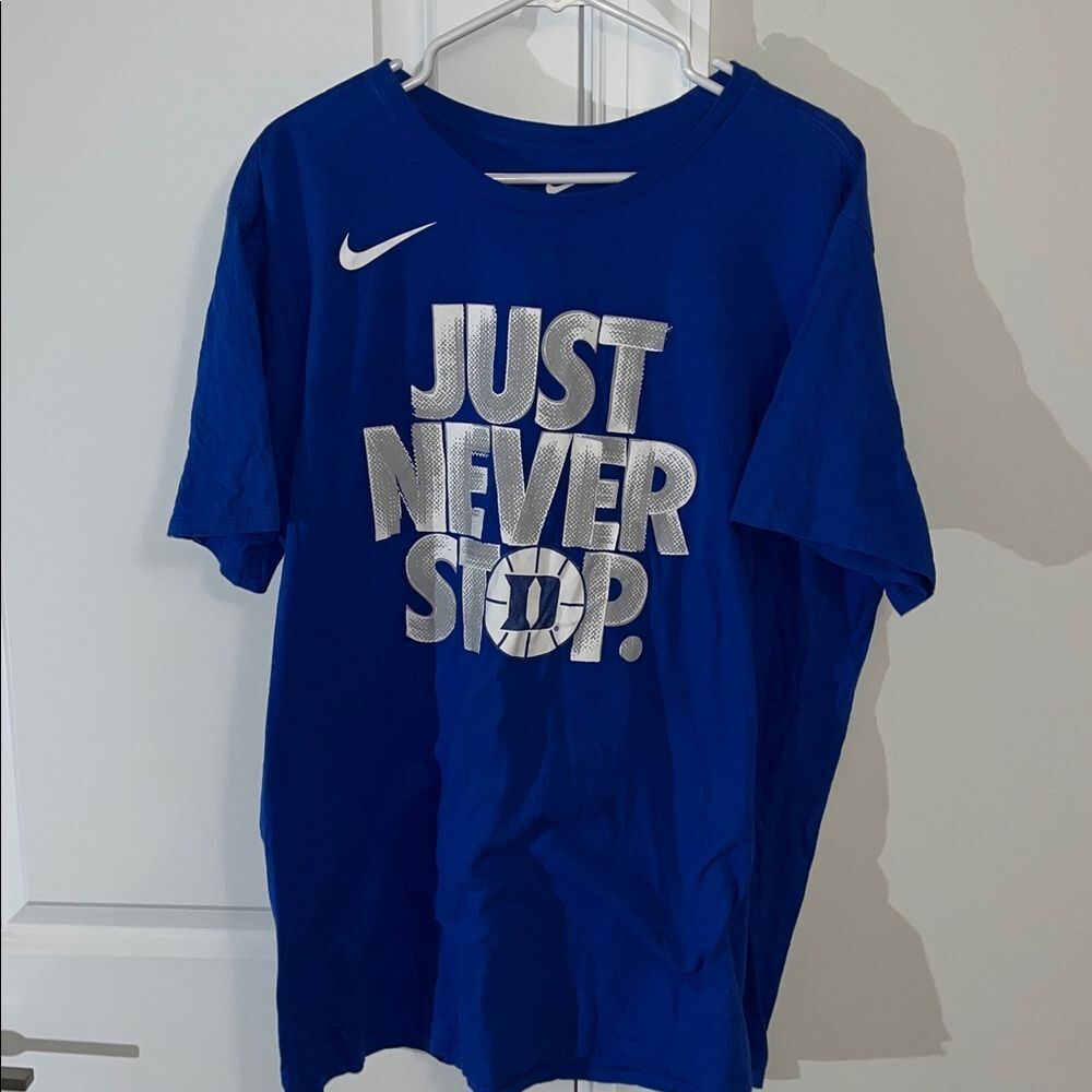 Duke University Blue Devils Basketball Just Never Stop Nike T Shirt XXL/XL mens